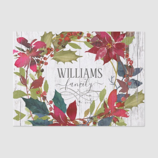 Rustikale Wasserfarben - Blumenzauber - Name Seidenpapier (Vorderseite)