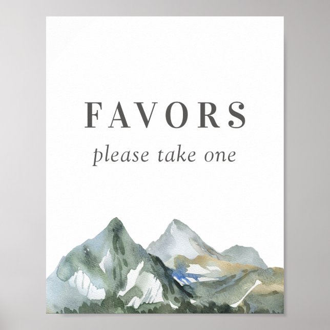 Rustikale Wasserfarben Gastgeschenke Hochzeiten si Poster (Vorne)