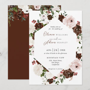 Rustikale Wasserfarben, geometrische Hochzeit Einladung