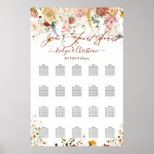 Rustikale Wasserfarben Herbst Blume Poster