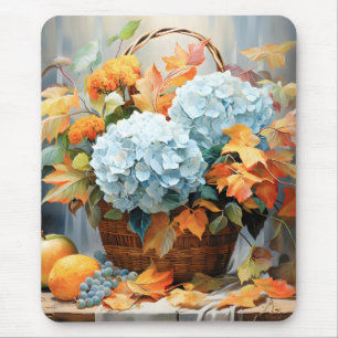 Rustikale Wasserfarben Herbstblumenkörbchen Mousepad