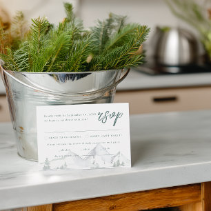 Rustikale Wasserfarben-Hochzeit in den Bergen mit  RSVP Karte