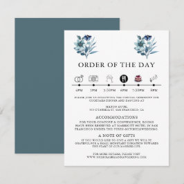 Rustikale Wasserfarben-Illustration Blaues Blumenb Begleitkarte