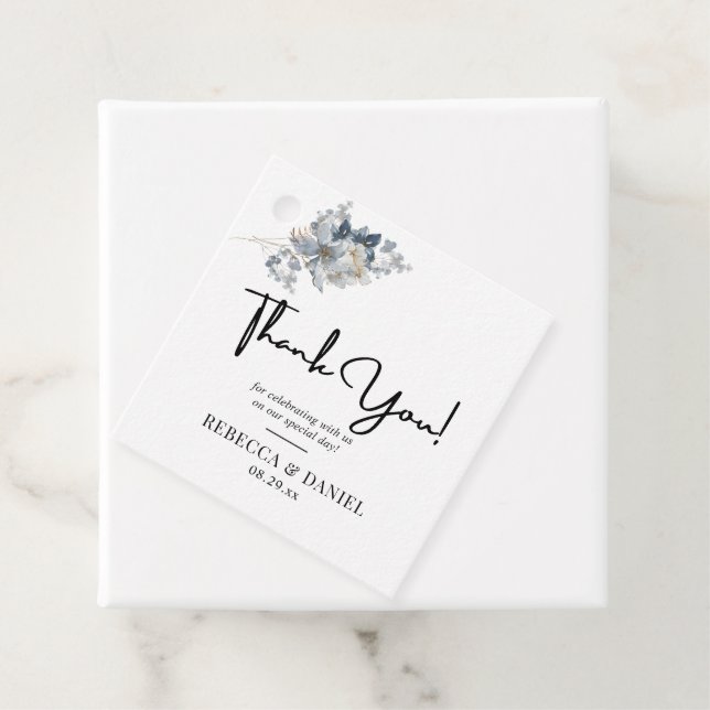 rustikale Wasserfarben-Illustration Blumenarrangem Geschenkanhänger (Beispiel)