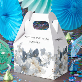 rustikale Wasserfarben-Illustration Blumenarrangem Geschenkschachtel