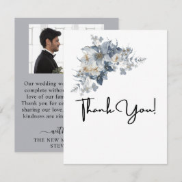 rustikale Wasserfarben-Illustration einer Blume  Dankeskarte