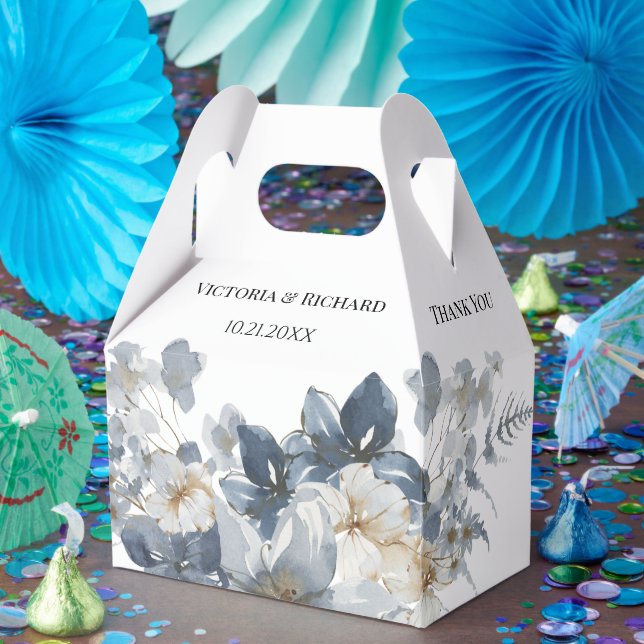 rustikale Wasserfarben-Illustration einer Blume  Geschenkschachtel (Party)