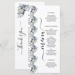 rustikale Wasserfarben-Illustration einer Blume  Menükarte