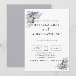 rustikale Wasserfarben-Illustration einer floralen Einladung