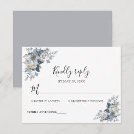 rustikale Wasserfarben-Illustration einer floralen RSVP Karte