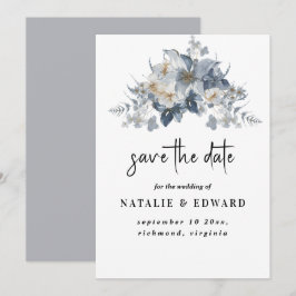 rustikale Wasserfarben-Illustration einer floralen Save The Date