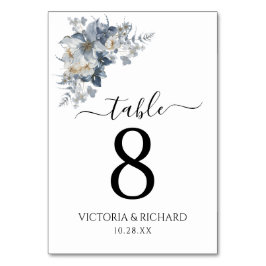 rustikale Wasserfarben-Illustration einer floralen Tischnummer