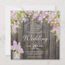 Rustikale Wasserfarben Lilacs Barn Wood Square Hoc Einladung