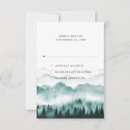 Rustikale Wasserfarben Pinienwälder RSVP Karte