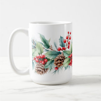 Rustikale Wasserfarben-Randgestaltung Kaffeetasse