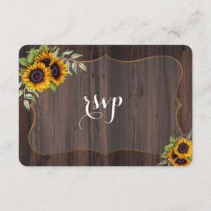 Rustikale Wasserfarben Sonnenblumen Holz UAWG lade RSVP Karte