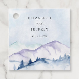 Rustikale Wasserfarbengebirge Hochzeit im Freien P Geschenkanhänger