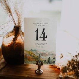 Rustikale Wasserfarbengebirge Hochzeitgebirge Tisc Postkarte