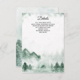 Rustikale Wasserfarbengebirge Pine Winter Wedding Begleitkarte