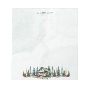 Rustikale Wasserfarbenkabine Grünwald Personalisie Notizblock