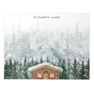 Rustikale Wasserfarbenkabine Grünwald Personalisie Notizblock