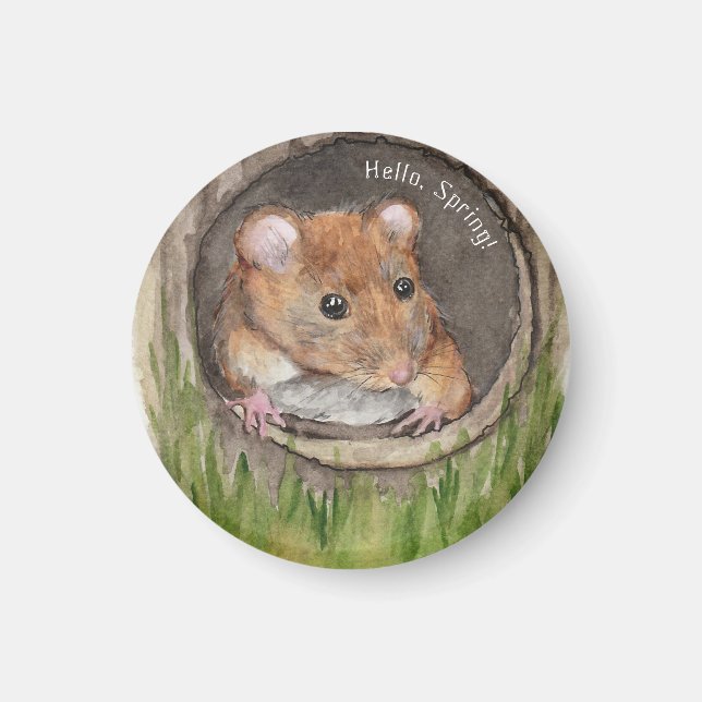 Rustikale WasserfarbenMaus Magnet (Vorne)