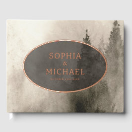 Rustikale Wasserfarbenprägung Einladende Fotovorla Gästebuch