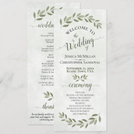 Rustikale Wasserfarbenwelt Elegante Hochzeit Programm