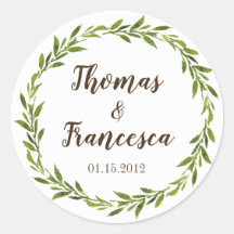 Rustikale Wasserfarbenwelt mit Hochzeitsklebern