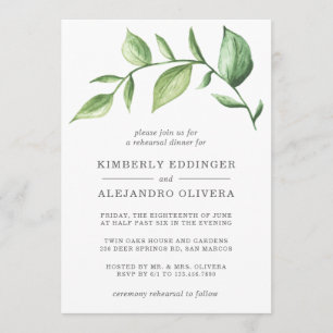 Rustikale Wasserfarbenwelt Probe Abendessen Einladung