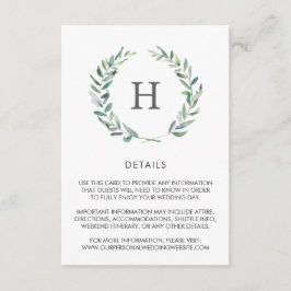 Rustikale Watercolor Grüne Wreath Hochzeitsstimmun Begleitkarte