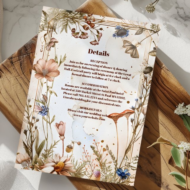 Rustikale Watercolor-Hochzeit Begleitkarte (Von Creator hochgeladen)