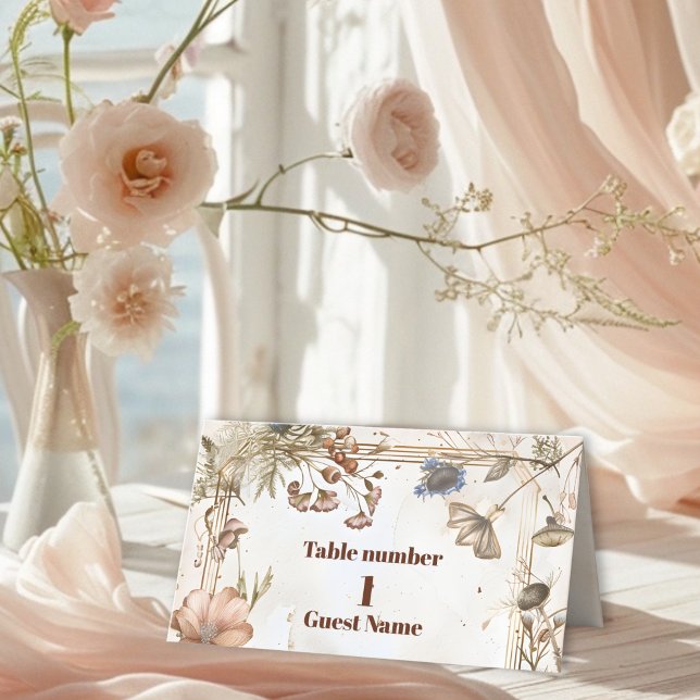 Rustikale Watercolor-Hochzeit Platzkarte (Von Creator hochgeladen)