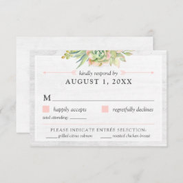 Rustikale Watercolor-Sukkulente Hochzeitskarte Einladung