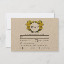 Rustikale Wattle Acacia Wedding RSVP Cards Karte