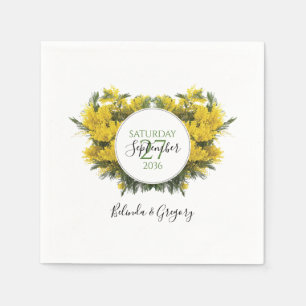 Rustikale Wattle Acacia Wedding Serviette