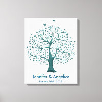 Rustikale Wedding Fingerprint Tree Canvas Print
