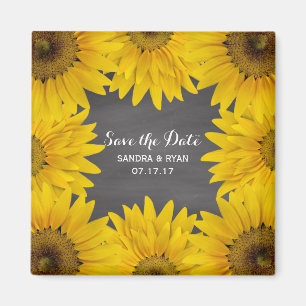 Rustikale Wedding Sonnenblume-Tafel Save the Date Magnet