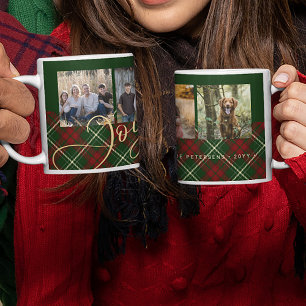 Rustikale Weihnachten 4 Fotos fröhliches Familieng Kaffeetasse