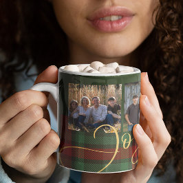 Rustikale Weihnachten 4 Fotos rot grün kariert frö Kaffeetasse
