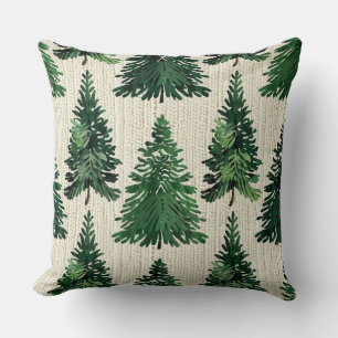 Rustikale Weihnachten Evergreen Trees Kissen