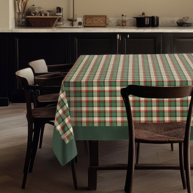Rustikale Weihnachten im zeitlosen Tartan Karierte Tischdecke (Rustic Christmas in Timeless Tartan Plaid Pattern Tablecloth)