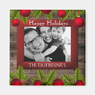 Rustikale Weihnachten mit Foto Magnet