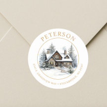 Rustikale Weihnachten Neue Zuhause-Rücksendeadress