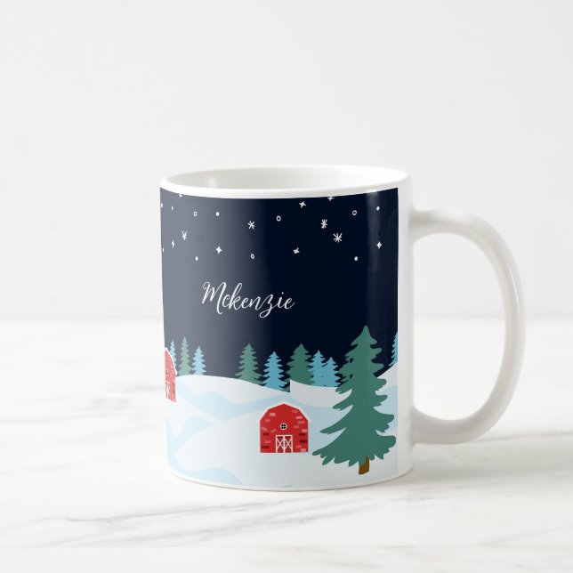 Rustikale Weihnachten Personalisiert Kaffeetasse (Rechts)