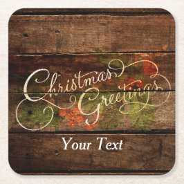 Rustikale Weihnachten Rechteckiger Pappuntersetzer
