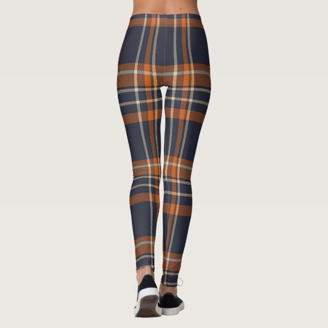 Rustikale Weihnachten/Winter kariert Leggings (Rückseite)