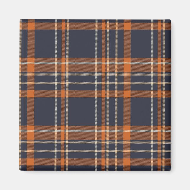 Rustikale Weihnachten/Winter kariert Magnet (Vorne)