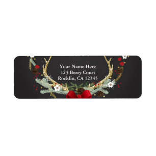 Rustikale Weihnachts-Antler-Wreath-Urlaub Einladun