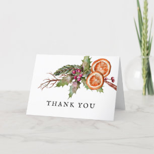 Rustikale Weihnachts-Brautabschieds-Thank-You-Kart Dankeskarte